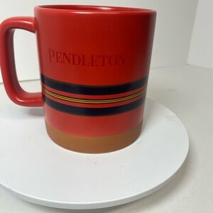 Pendleton Red and Tan Striped Mug